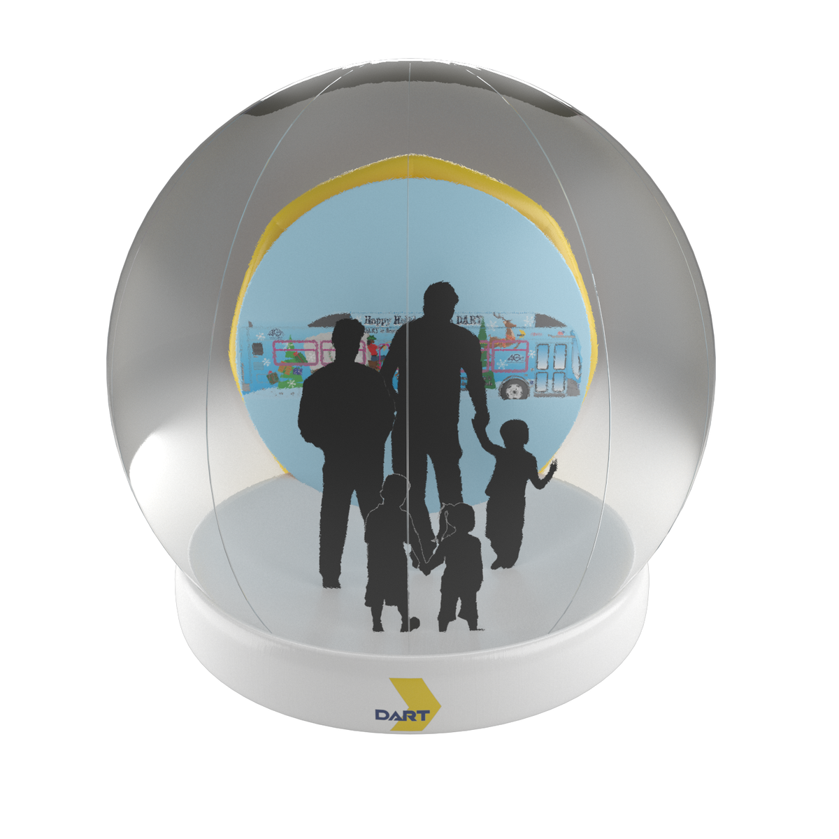 family snow globe inflatable