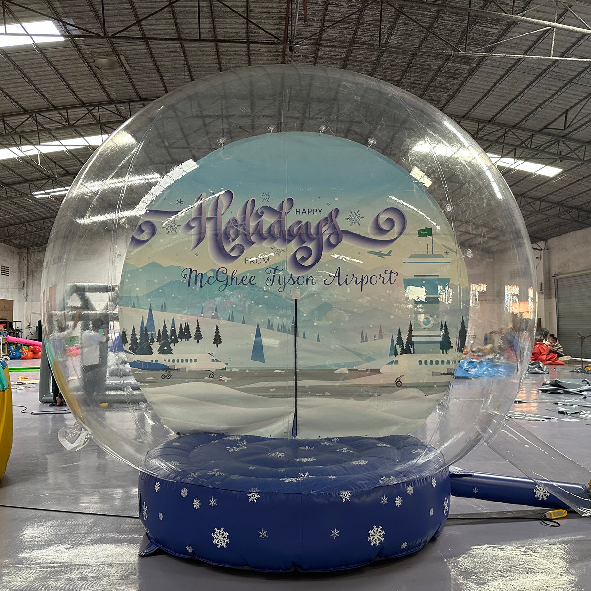 giant holidays snow globe inflatable