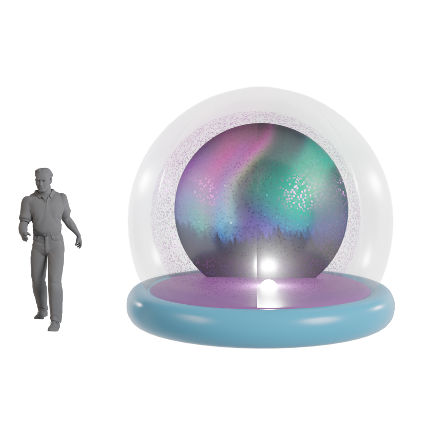 colourful snow globe inflatable