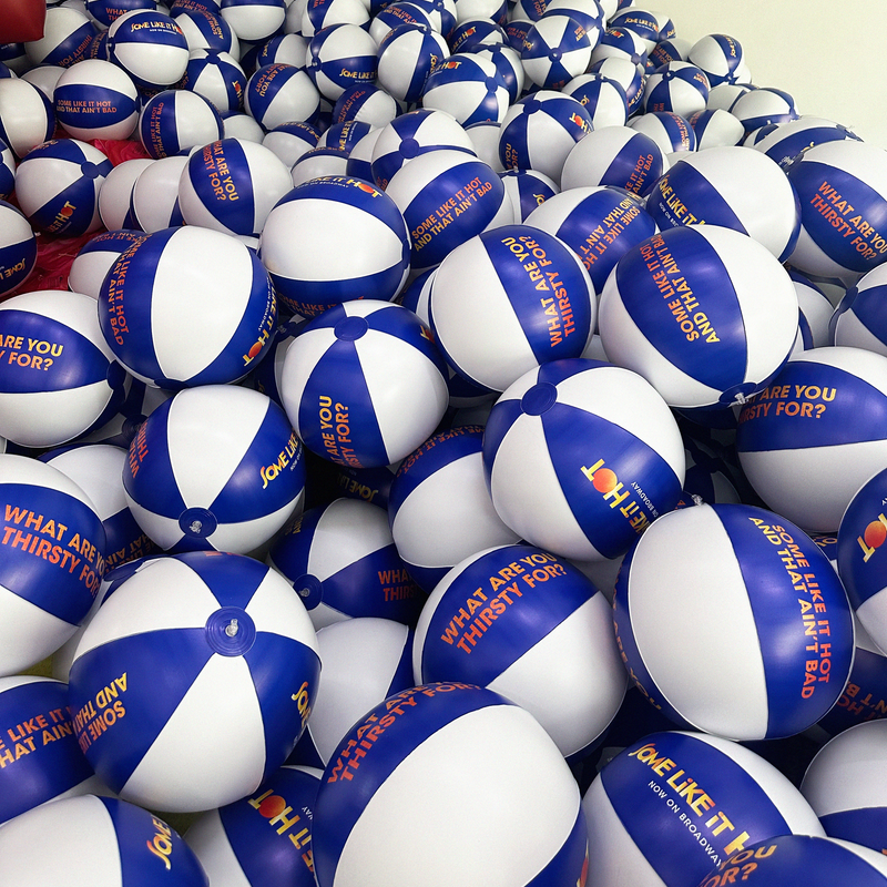 blue white custom beach balls