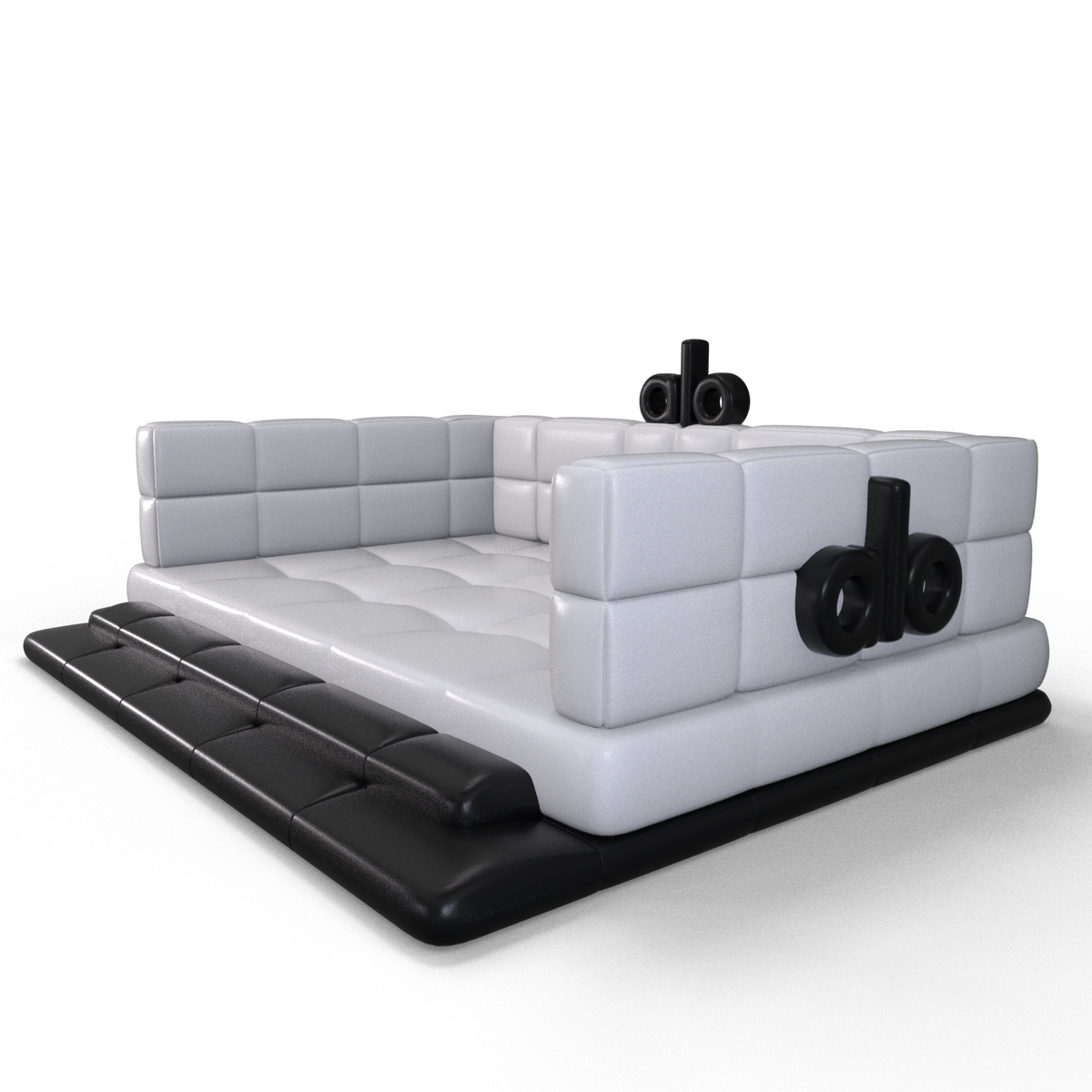 black and white bounce house inflatable