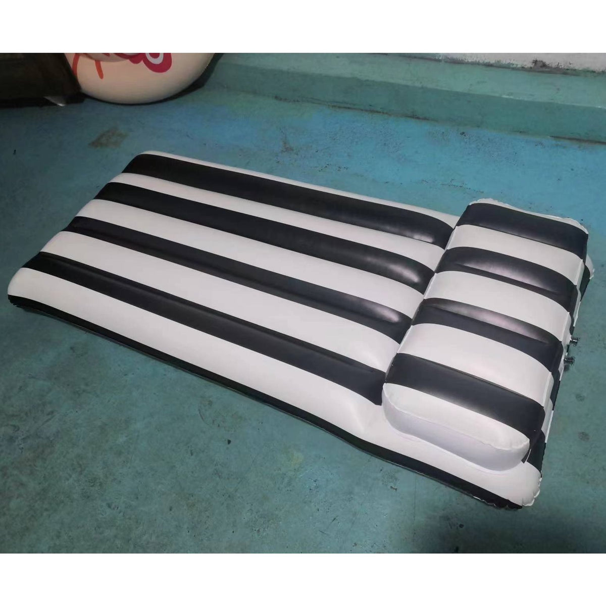 black and white inflatable mattress