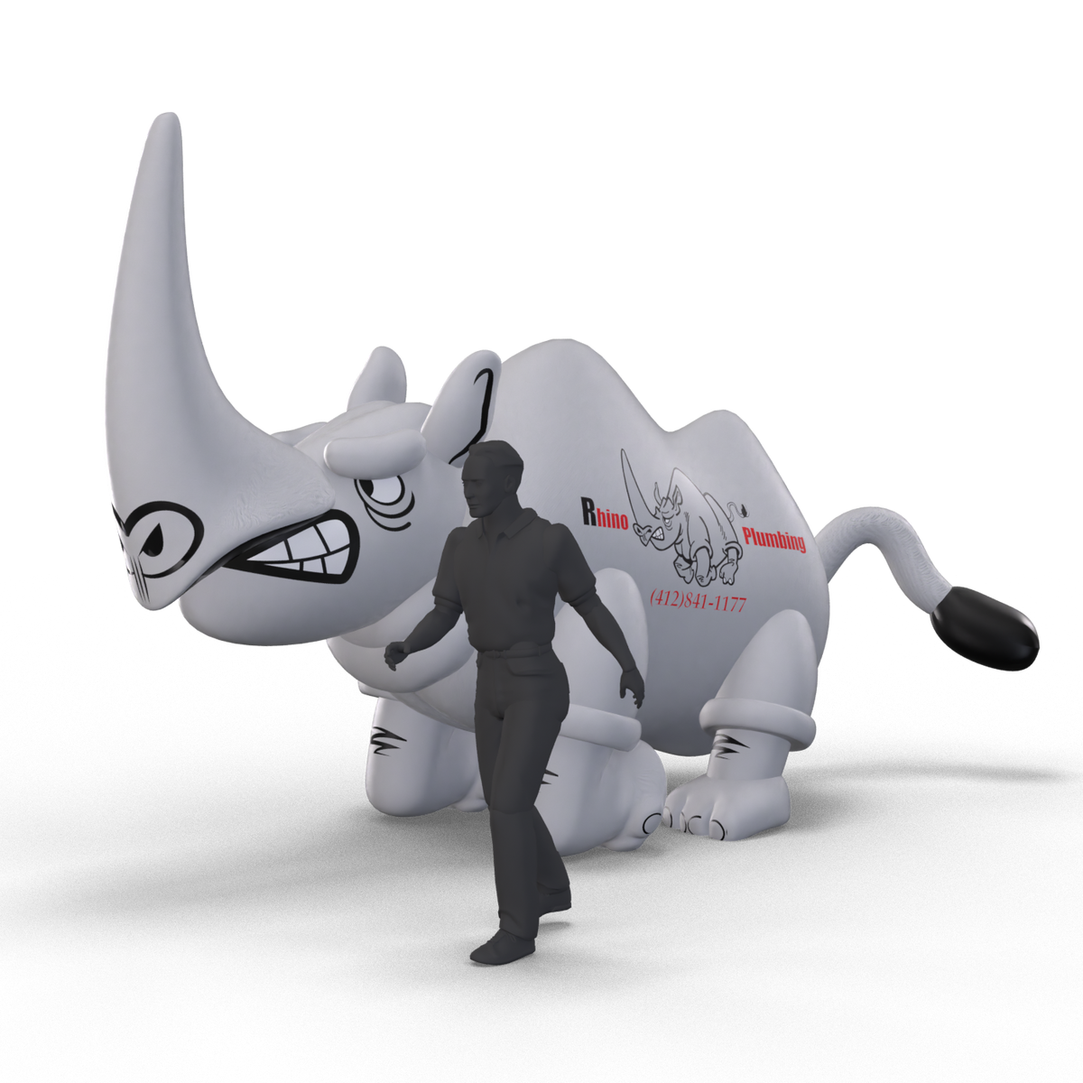 rhino character inflatable