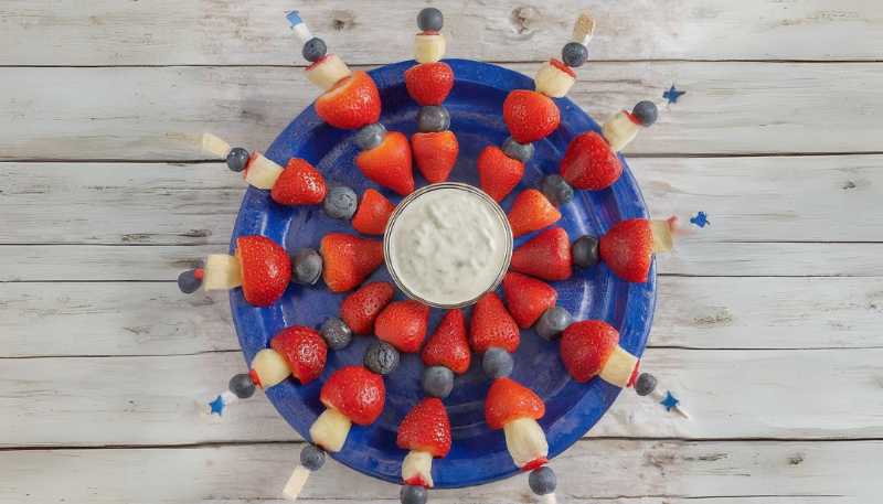 4th of july party fruit skewers