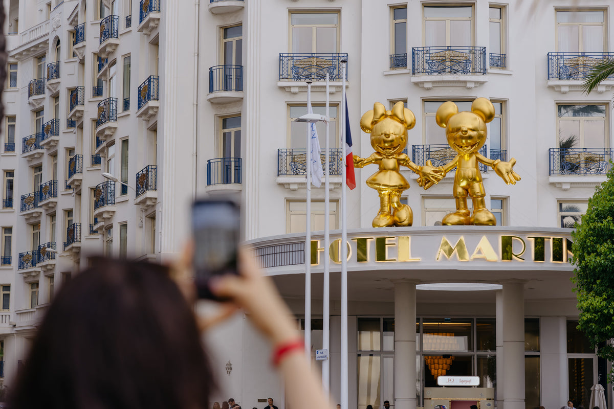 A Golden Mickey and Minnie Over Cannes