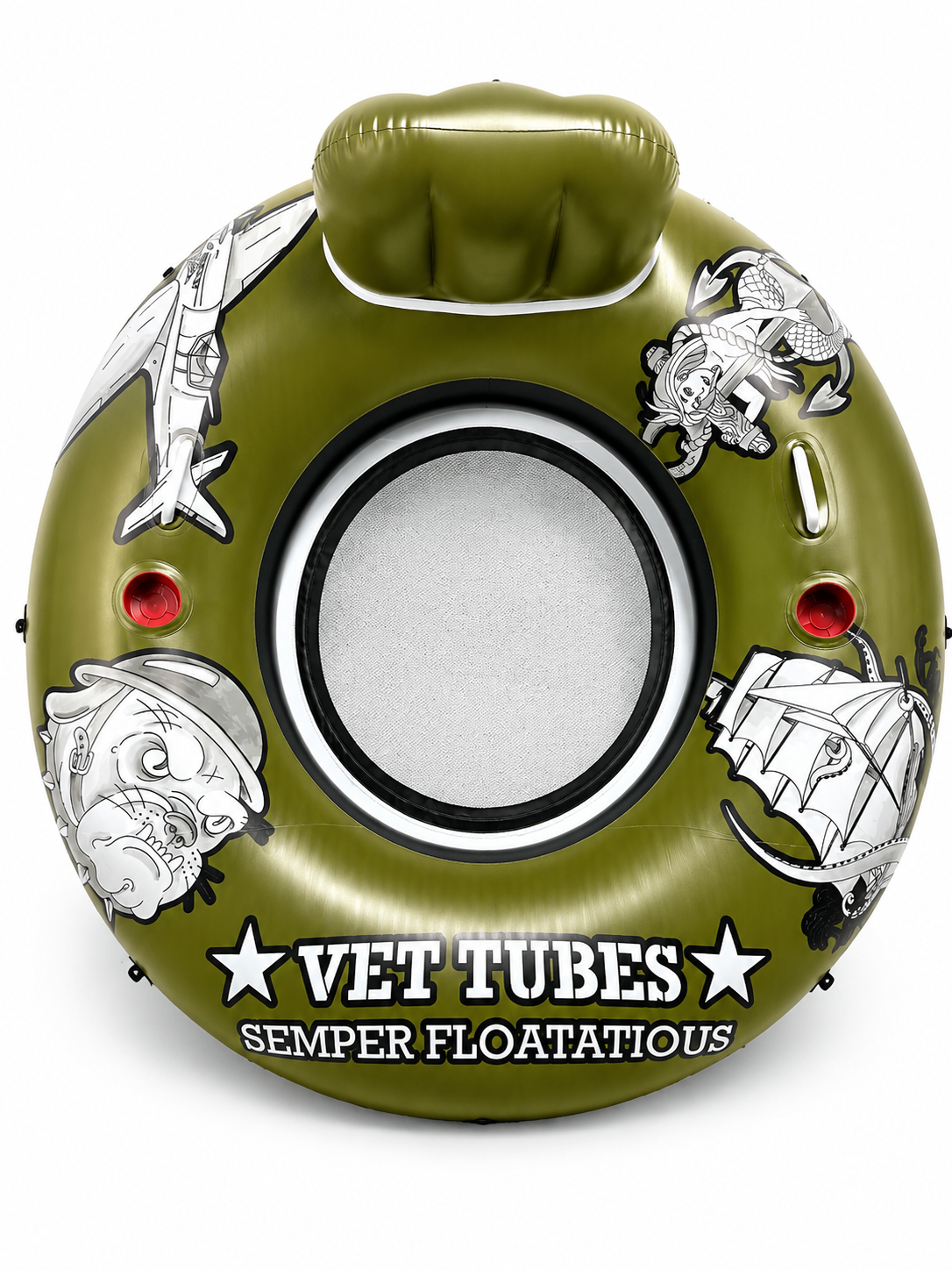 Heavy Duty River Tube with Cup Holder, Handles & D-Rings