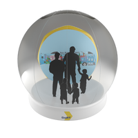 family snow globe inflatable