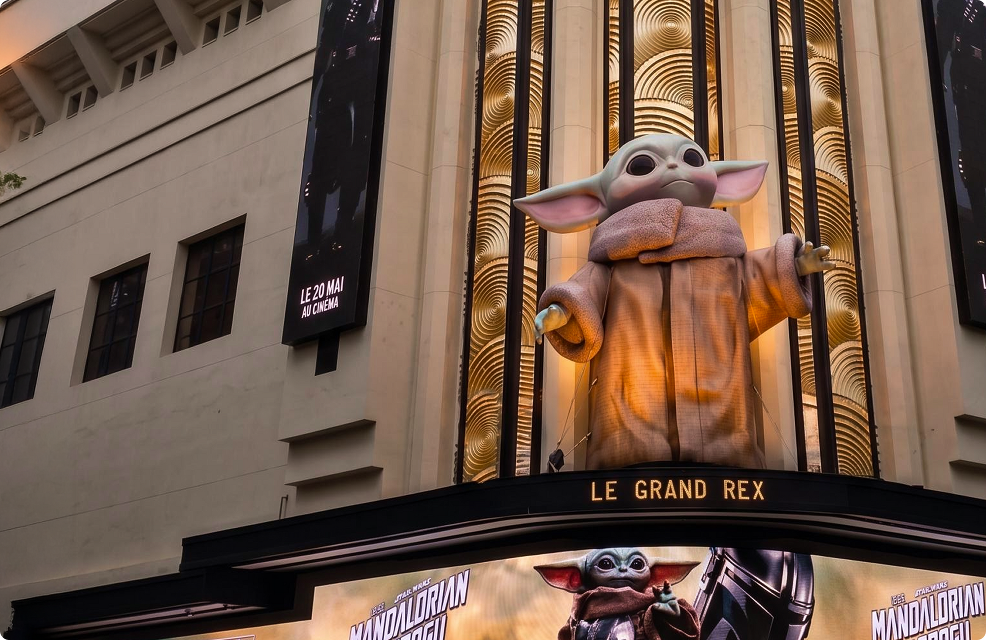 Grogu Inflatable Over Paris
