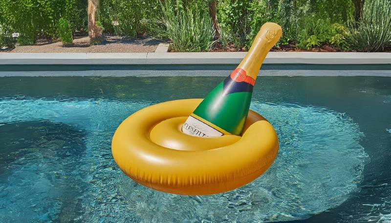 champagne bottle float