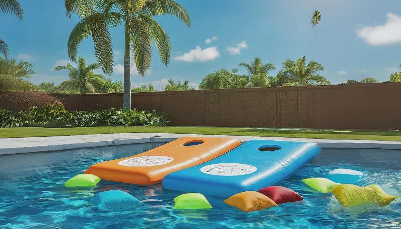 floating cornhole game inflatables