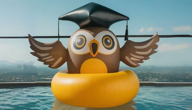 giant graduation owl float