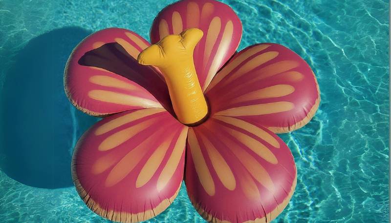 giant hibiscus flower float