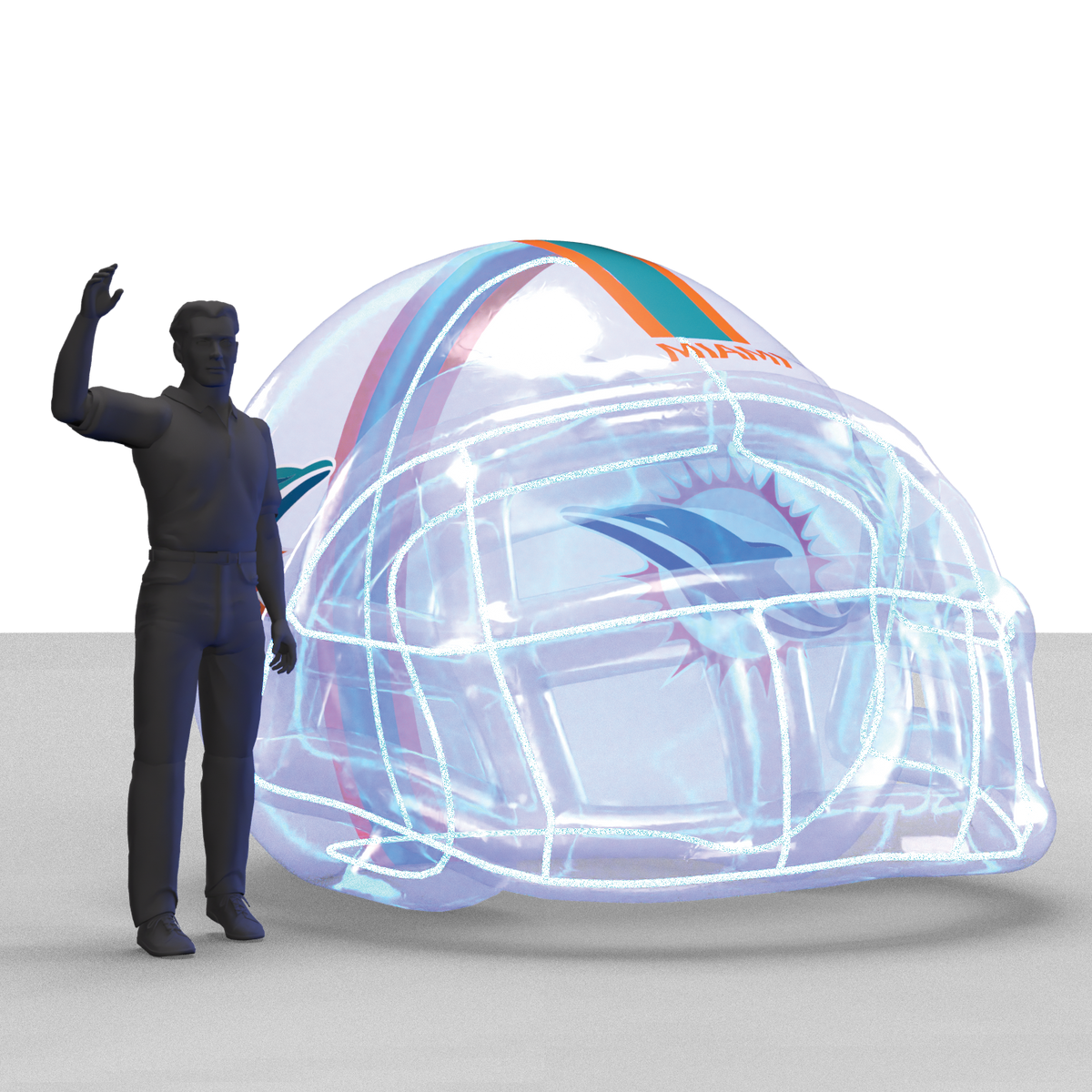 transparent helmet inflatable