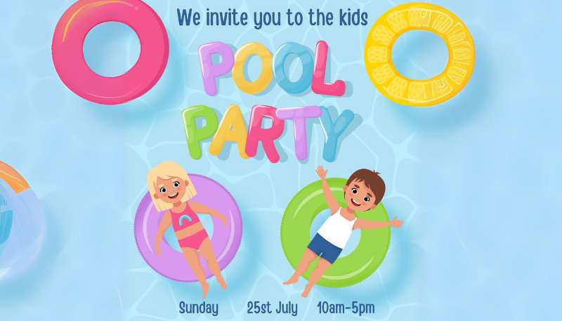 kids pool party invitation