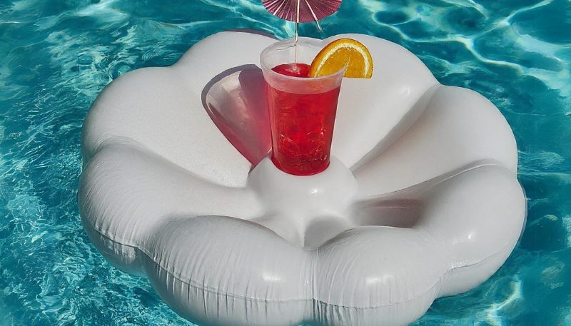 mermaid pool party cup holder float