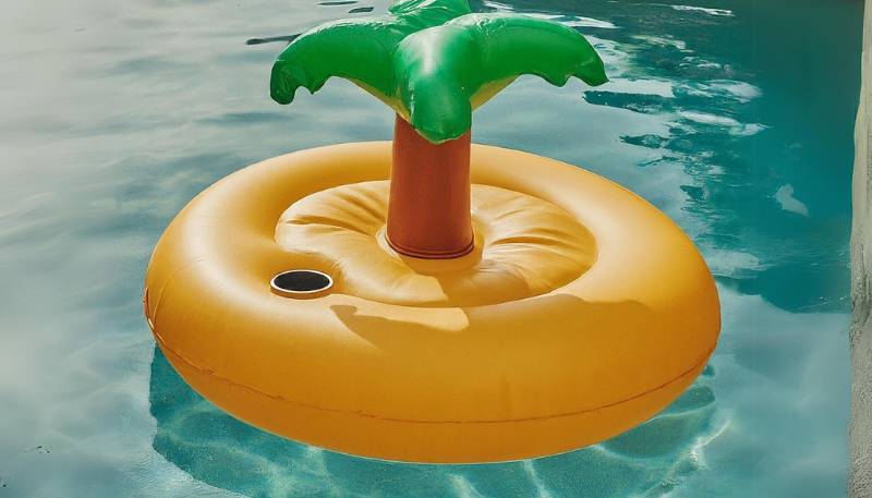 palm tree cup holder float