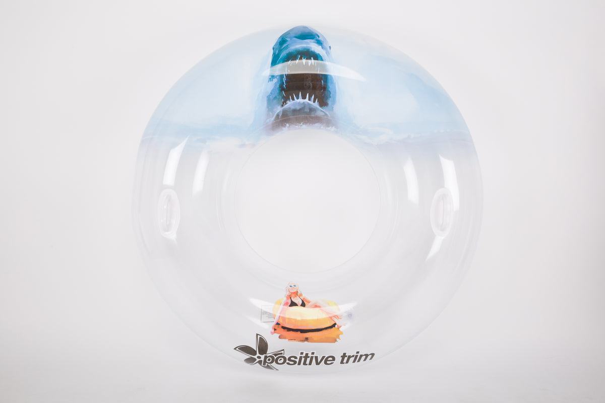 Clear ring tube with a blue handle on a white background, featuring the 'Positive Trim' logo.