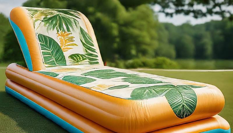 tropical themed inflatable lounge chairs