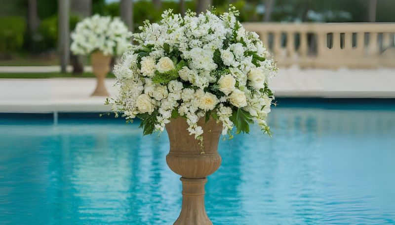 white floral arrangment