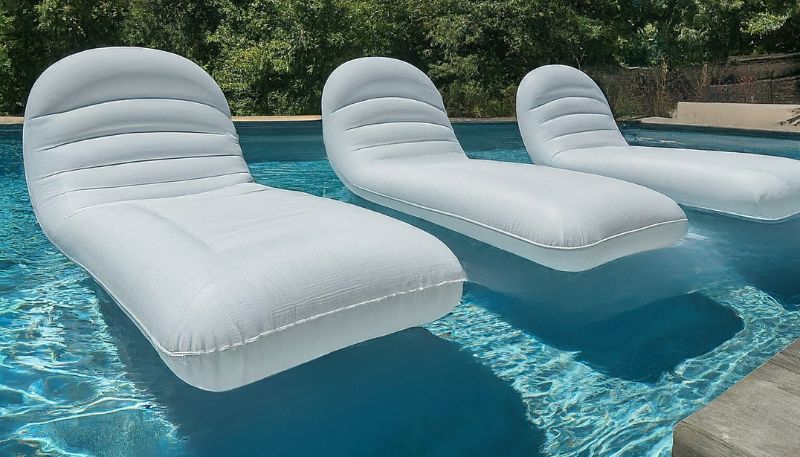 white inflatable chairs