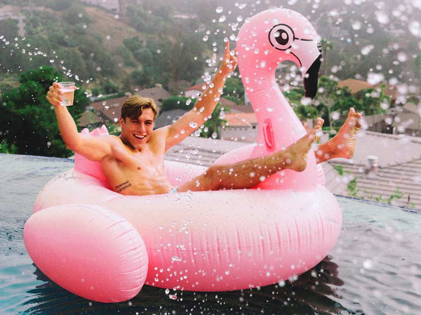 Large hot sale flamingo float